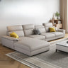 Large Light Gray Leather L-Shape Left Recliner Sectional Image - 4