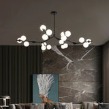 Large Modern Gold Branch Globe Chandelier Dining Room Image - 5