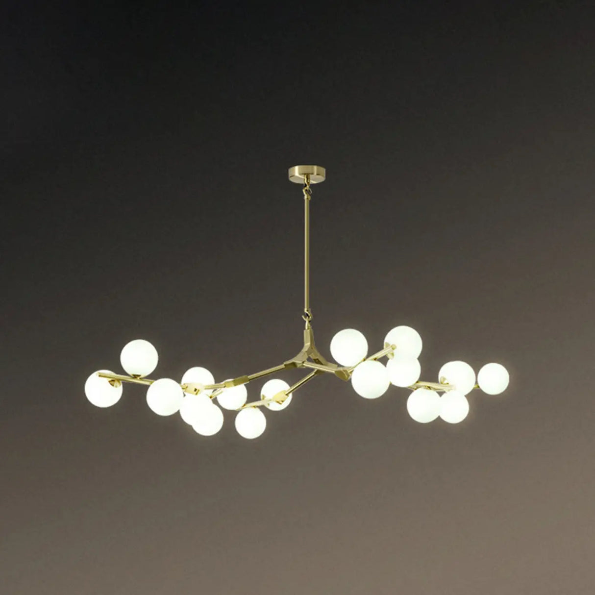 Large Modern Gold Branch Globe Chandelier Dining Room Image - 9