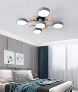 Large Multi-Head Round Semi-Flush Mount Light 7-Light Image - 24