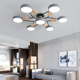 Large Multi-Head Round Semi-Flush Mount Light 7-Light Image - 26