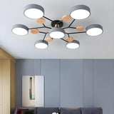 Large Multi-Head Round Semi-Flush Mount Light 7-Light Image - 27