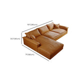 Large Orange Flared Arm Cushion Back Left Sofa Chaise #size