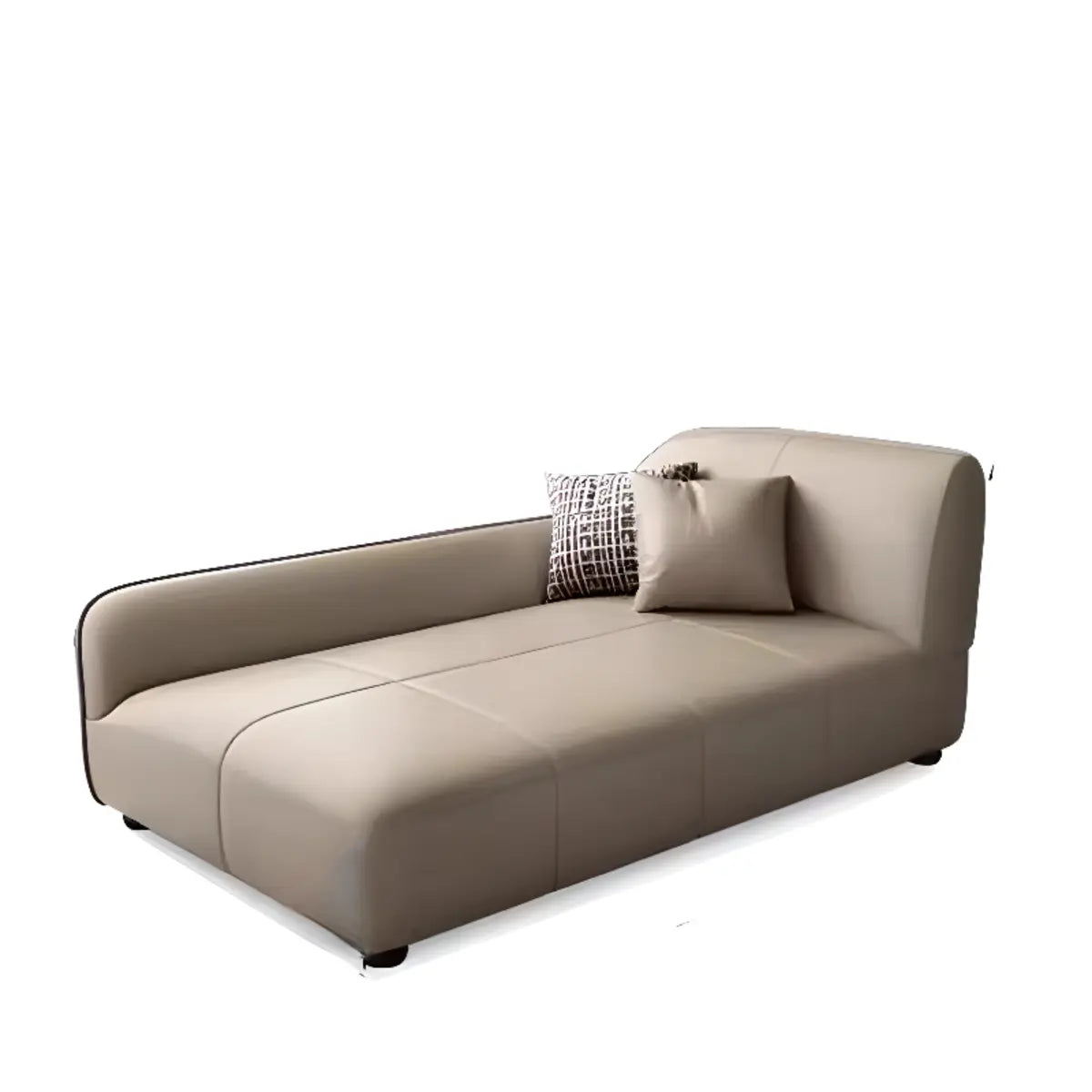 Large Rectangular Leather Reclining Solid Color Lounge Sofa Image - 5