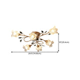 Large Romantic Flower Crystal Semi-Flush Mount Light Image - 22