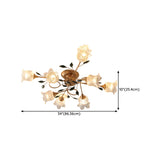 Large Romantic Flower Crystal Semi-Flush Mount Light Image - 24