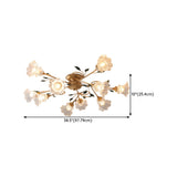 Large Romantic Flower Crystal Semi-Flush Mount Light Image - 25