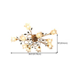 Large Romantic Flower Crystal Semi-Flush Mount Light Image - 26