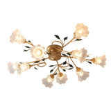 Large Romantic Flower Crystal Semi-Flush Mount Light Image - 9