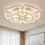 Large Triangle Flower LED Semi-Flush Mount Ceiling Lamp Image - 10