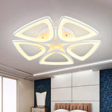 Large Triangle Flower LED Semi-Flush Mount Ceiling Lamp Image - 23