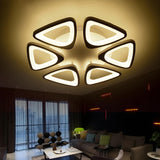 Large Triangle Flower LED Semi-Flush Mount Ceiling Lamp Image - 5