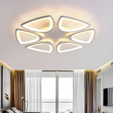 Large Triangle Flower LED Semi-Flush Mount Ceiling Lamp Image - 6