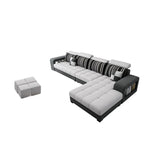 Large U-Shape Flannel Corner Sectional with Storage Image - 3