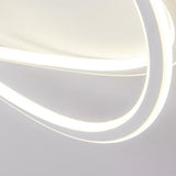 Large White Circle Twisted Ring LED Flush Mount Light Image - 12