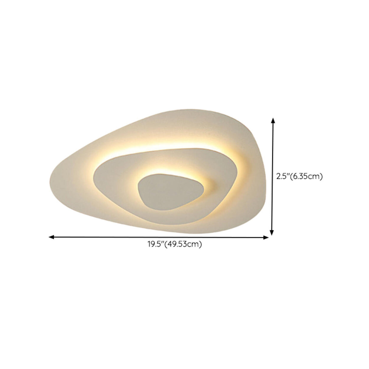 Large White Circle Twisted Ring LED Flush Mount Light 