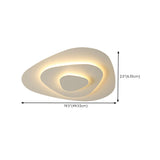 Large White Circle Twisted Ring LED Flush Mount Light #size