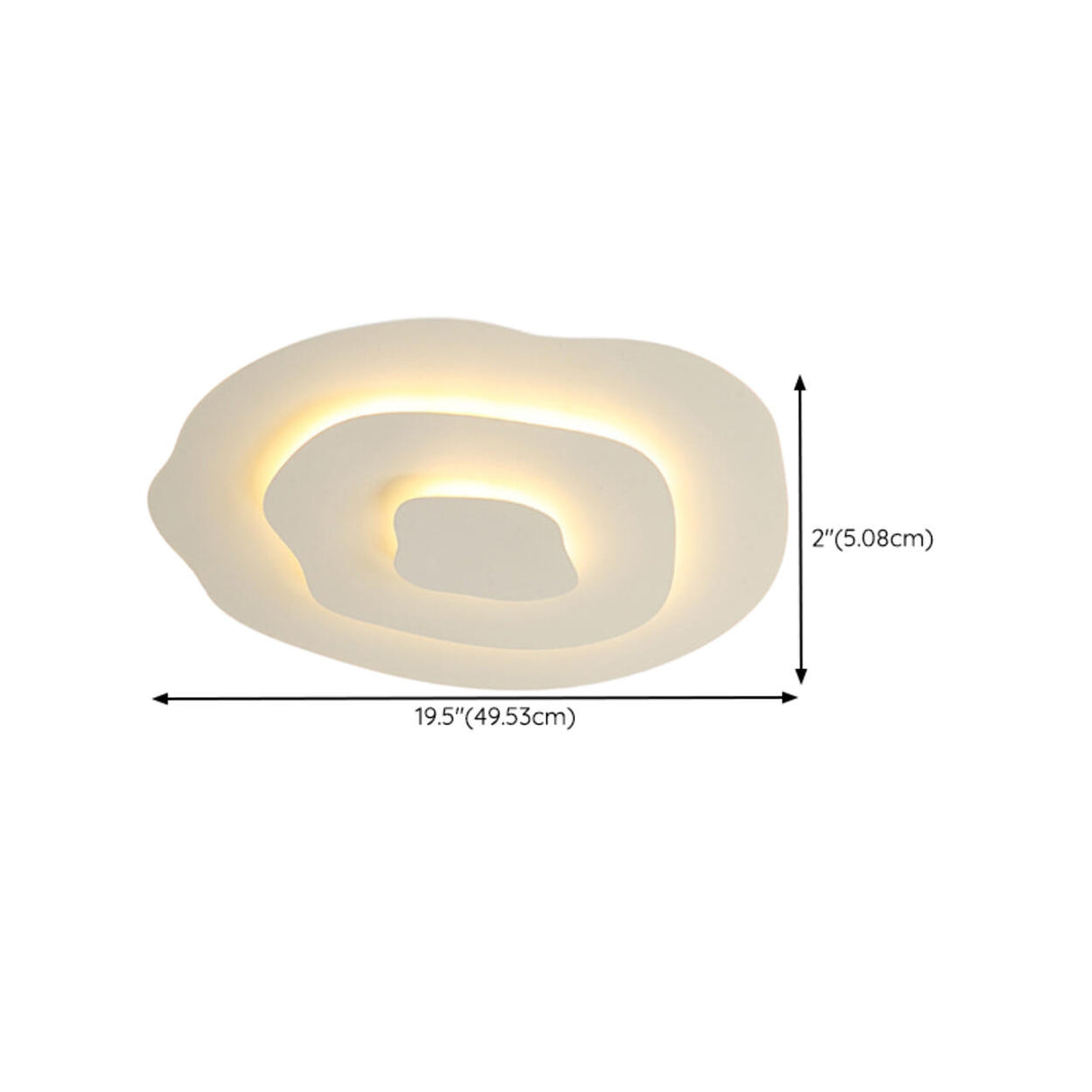 Large White Circle Twisted Ring LED Flush Mount Light Image - 14