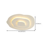 Large White Circle Twisted Ring LED Flush Mount Light Image - 14