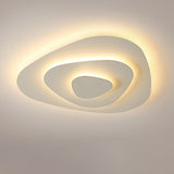 Large White Circle Twisted Ring LED Flush Mount Light Image - 7