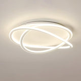 Large White Circle Twisted Ring LED Flush Mount Light Image - 8