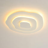 Large White Circle Twisted Ring LED Flush Mount Light Image - 9