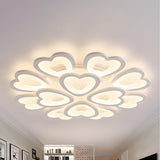 Large White Heart Flower Acrylic Flush Mount Light Image - 5