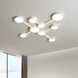 Large White Round Modular LED Flush Mount Ceiling Light Image - 11