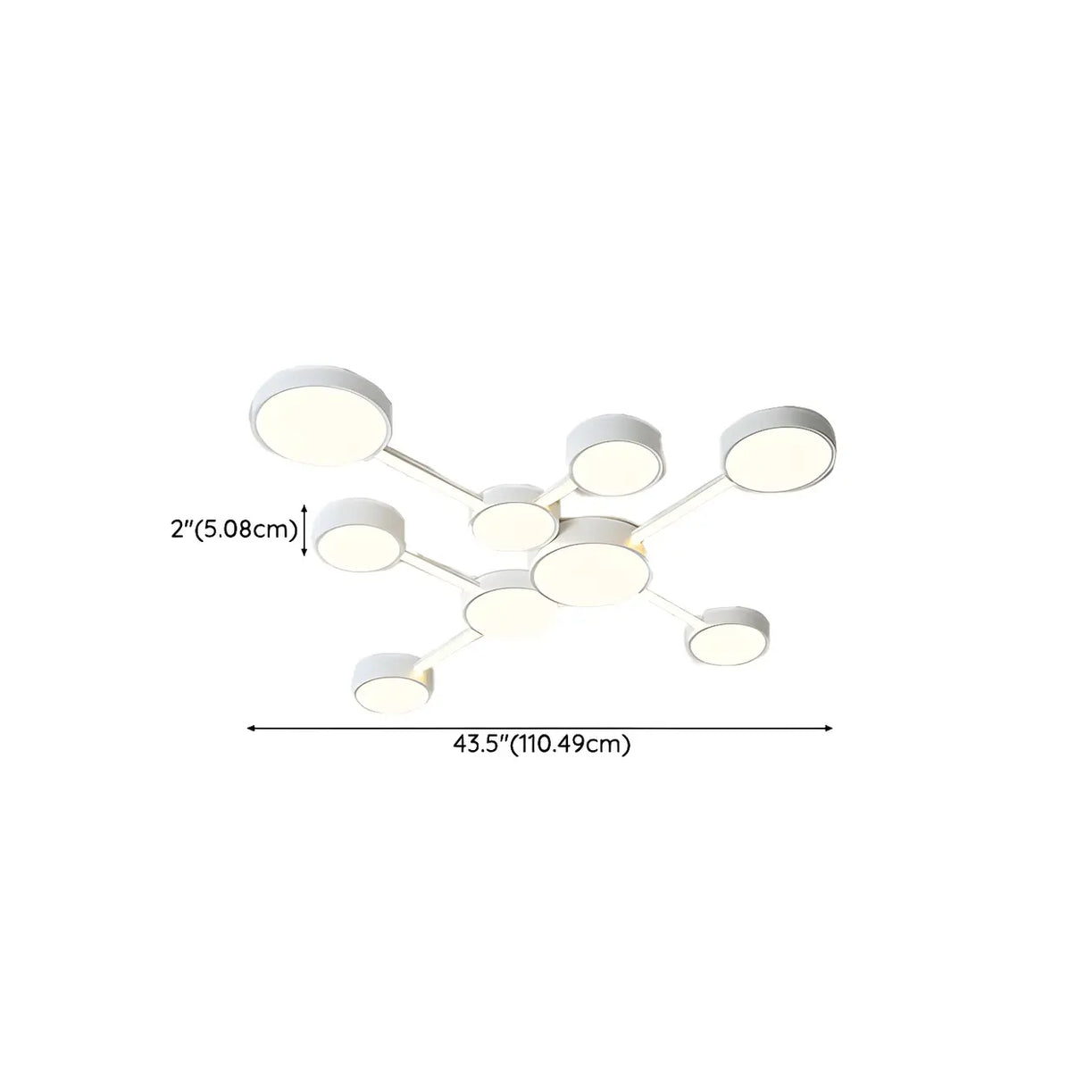 Large White Round Modular LED Flush Mount Ceiling Light 