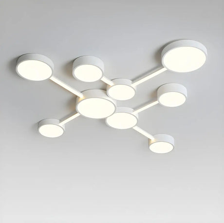 Large White Round Modular LED Flush Mount Ceiling Light Image - 1