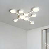 Large White Round Modular LED Flush Mount Ceiling Light Image - 3