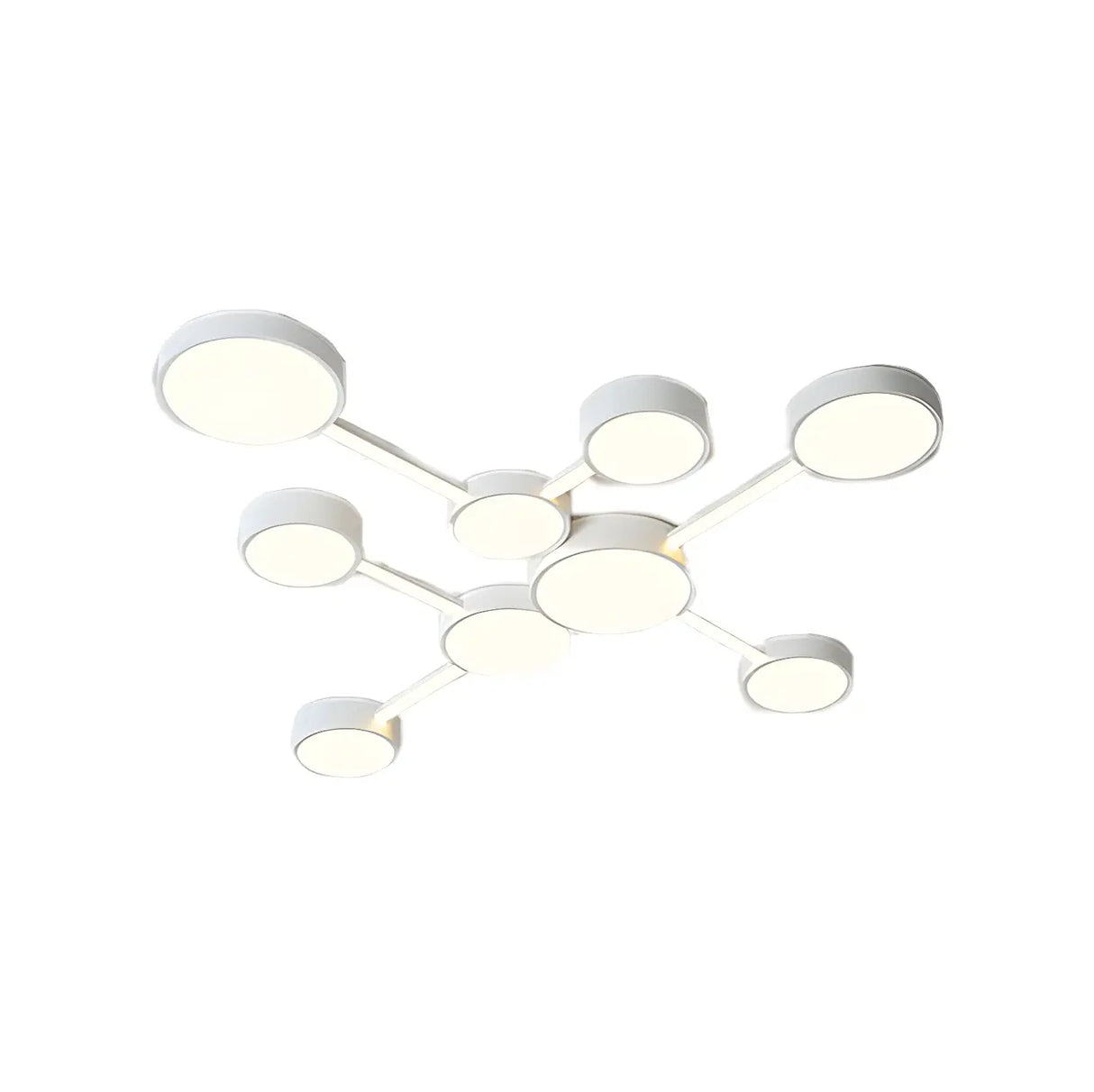 Large White Round Modular LED Flush Mount Ceiling Light Image - 5