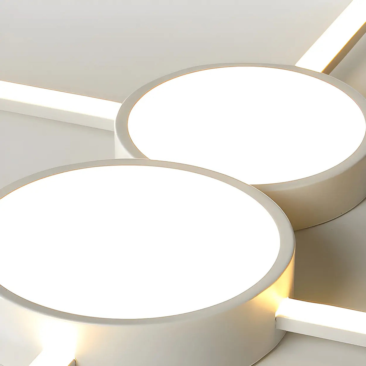 Large White Round Modular LED Flush Mount Ceiling Light Image - 6