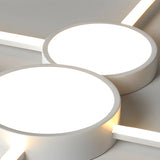 Large White Round Modular LED Flush Mount Ceiling Light Image - 8