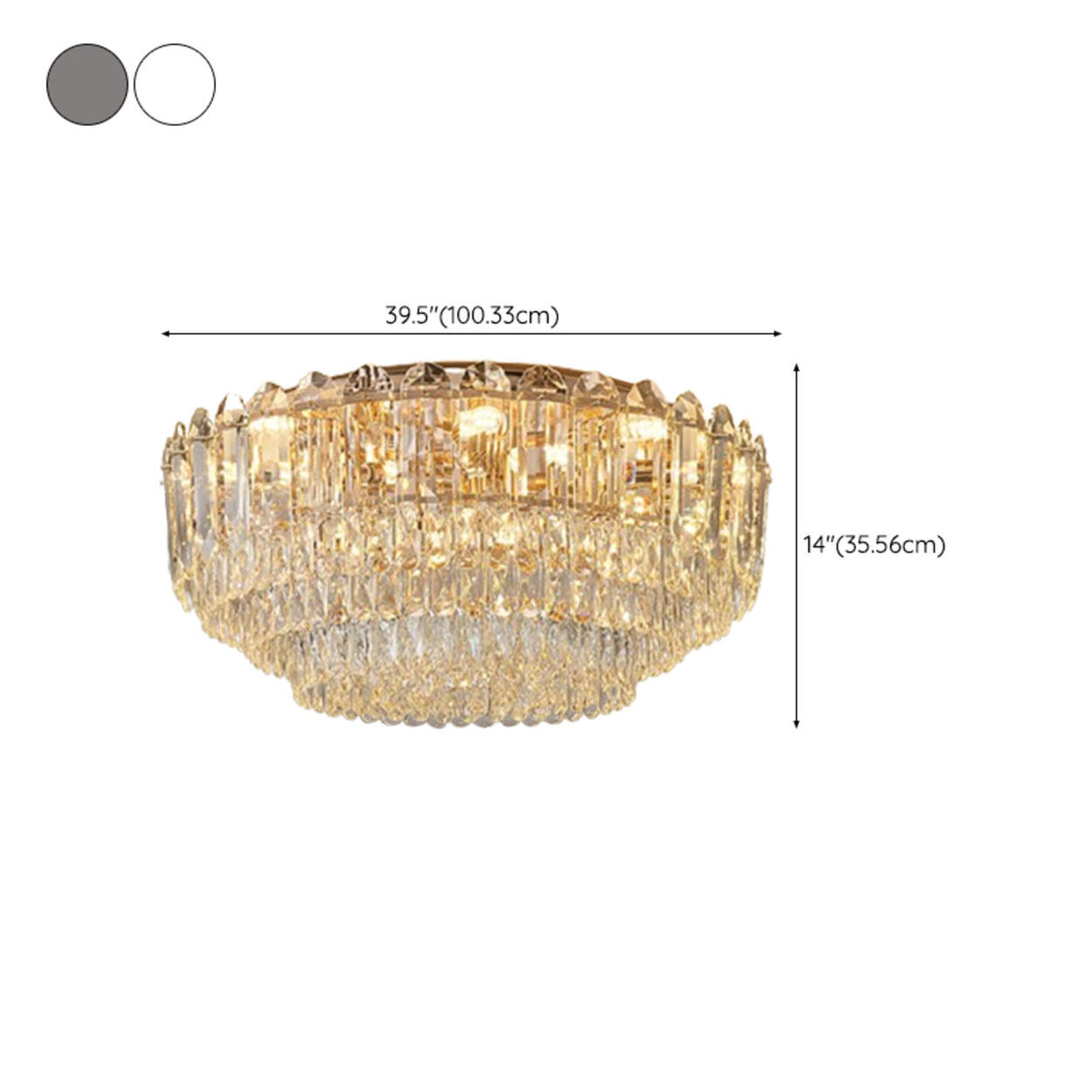 Layered Design Circle Luxury Crystal Flush Mount Light 