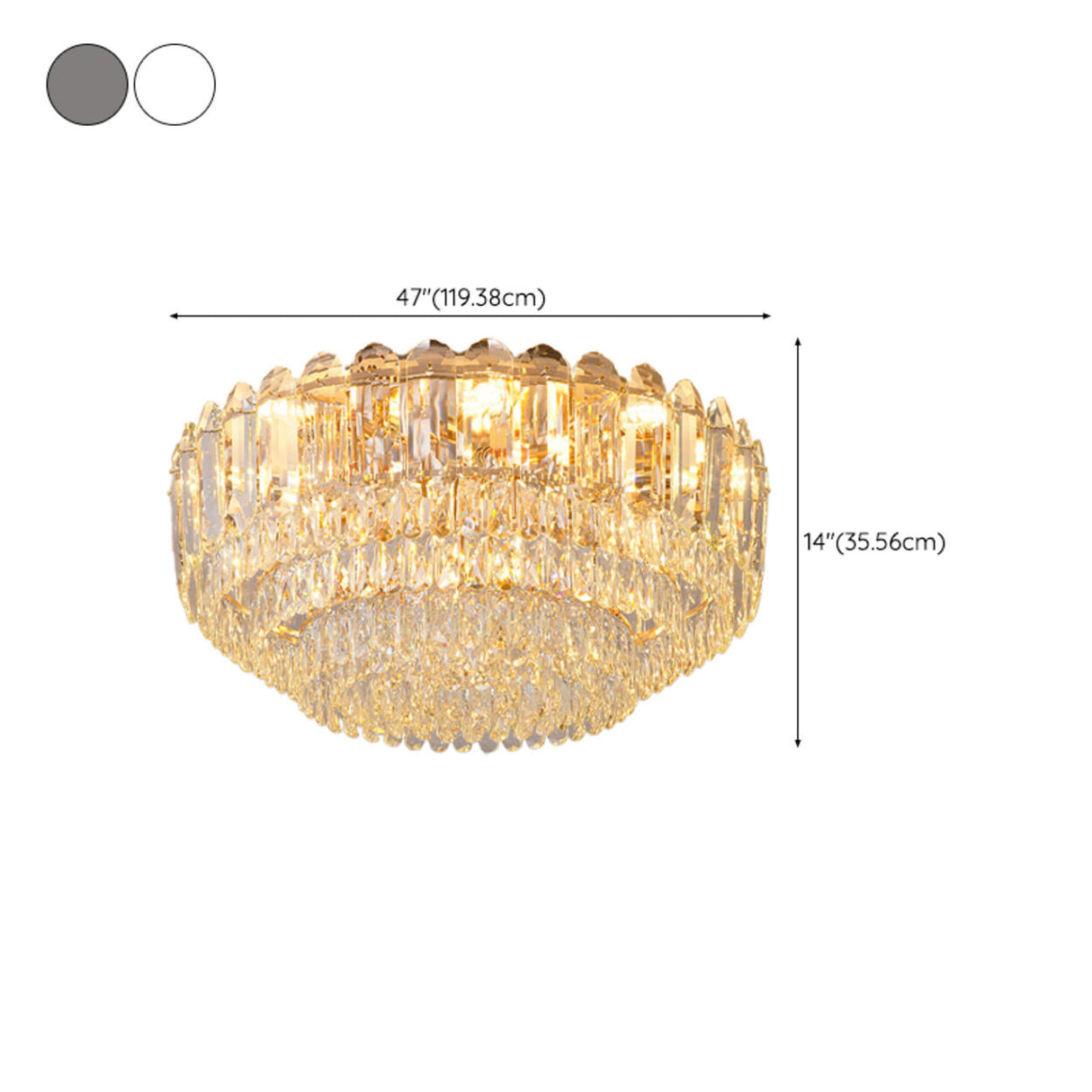 Layered Design Circle Luxury Crystal Flush Mount Light Image - 18