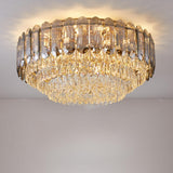 Layered Design Circle Luxury Crystal Flush Mount Light Image - 2