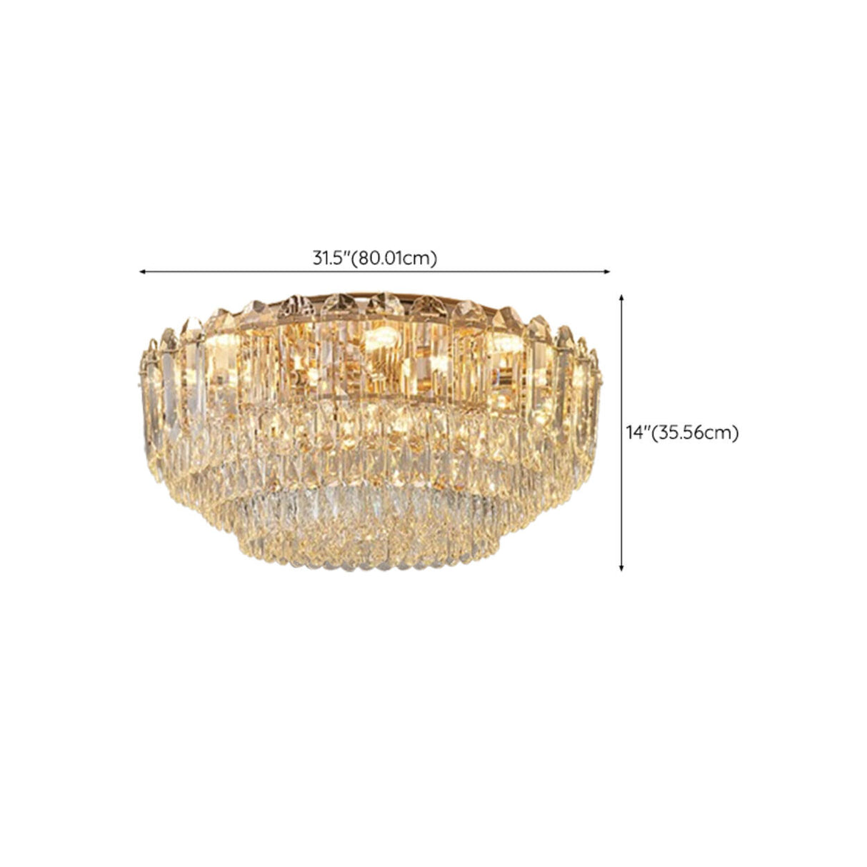 Layered Design Circle Luxury Crystal Flush Mount Light Image - 21