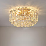 Layered Design Circle Luxury Crystal Flush Mount Light Image - 5