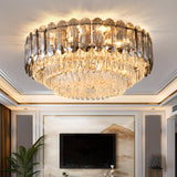 Layered Design Circle Luxury Crystal Flush Mount Light Image - 6