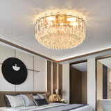 Layered Design Circle Luxury Crystal Flush Mount Light Image - 8