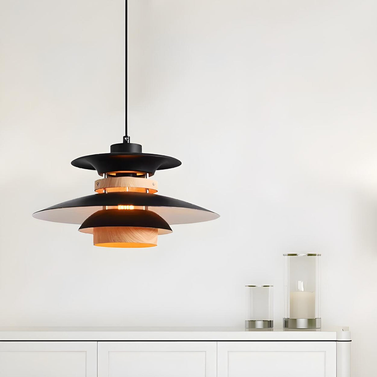 Layered Nordic Iron Pendant Light Adjustable Height Image - 16