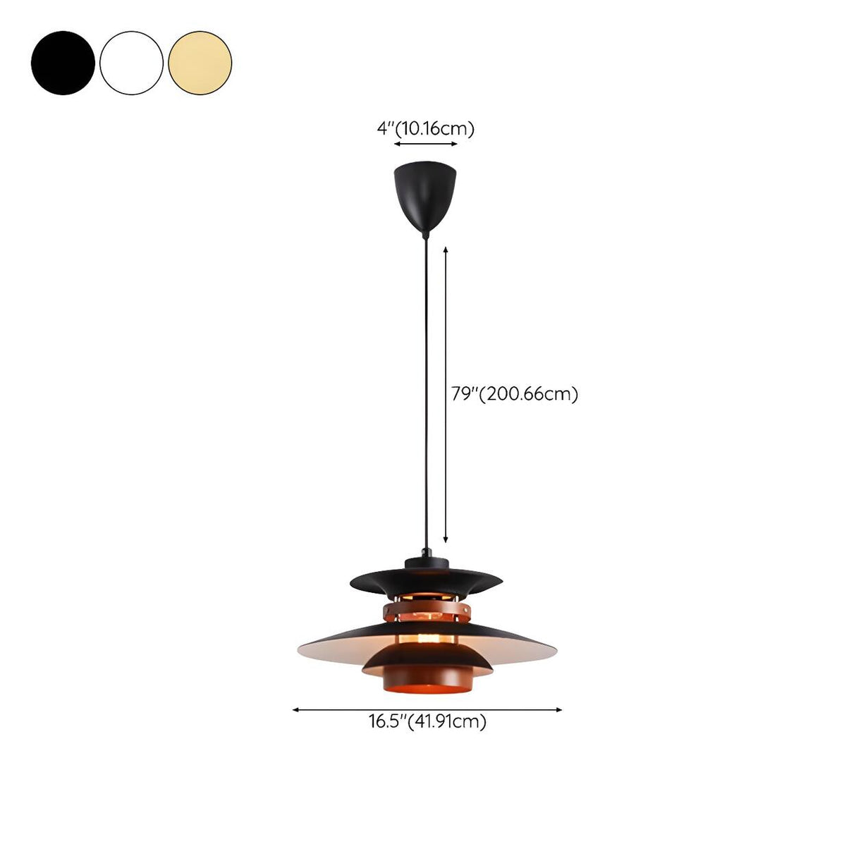 Layered Nordic Iron Pendant Light Adjustable Height 