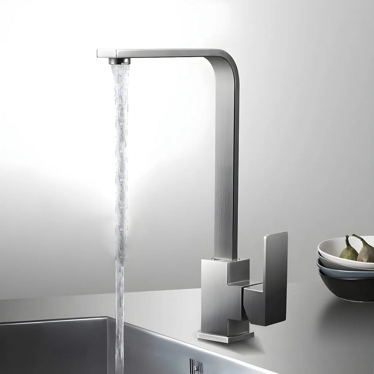 Lead Free Counter Mounted Stainless Steel Bar Faucets Image - 2