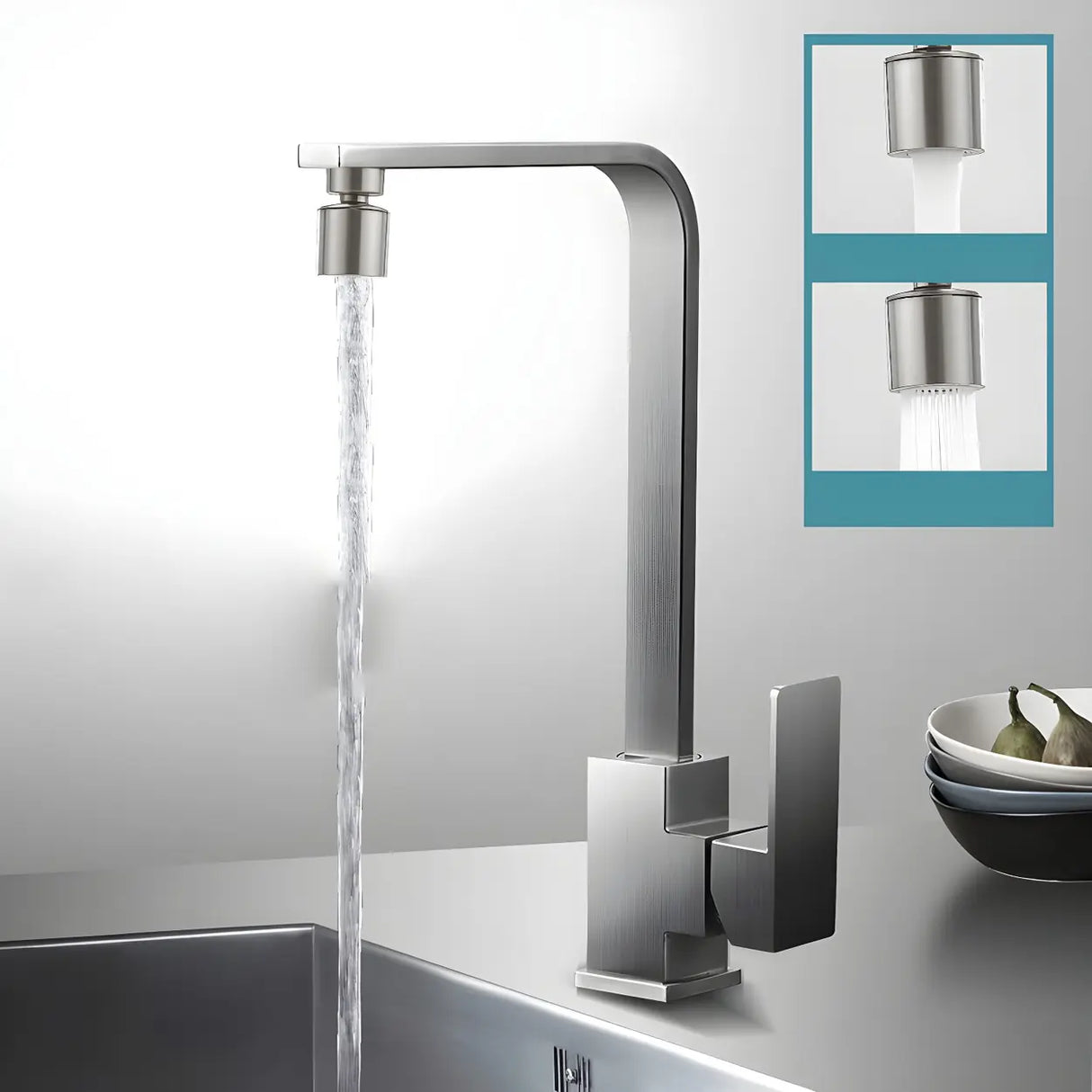 Lead Free Counter Mounted Stainless Steel Bar Faucets Image - 9