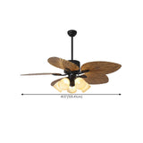 Leaf-shaped Blade Flower Shades Ceiling Fan with Light #size