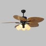 Leaf-shaped Blade Flower Shades Ceiling Fan with Light Image - 6