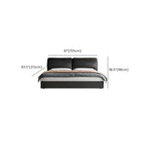 Leather Black Modern Queen Panel Bed with Headboard Image - 10