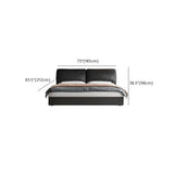 Leather Black Modern Queen Panel Bed with Headboard Image - 11