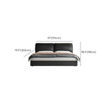 Leather Black Modern Queen Panel Bed with Headboard Image - 14